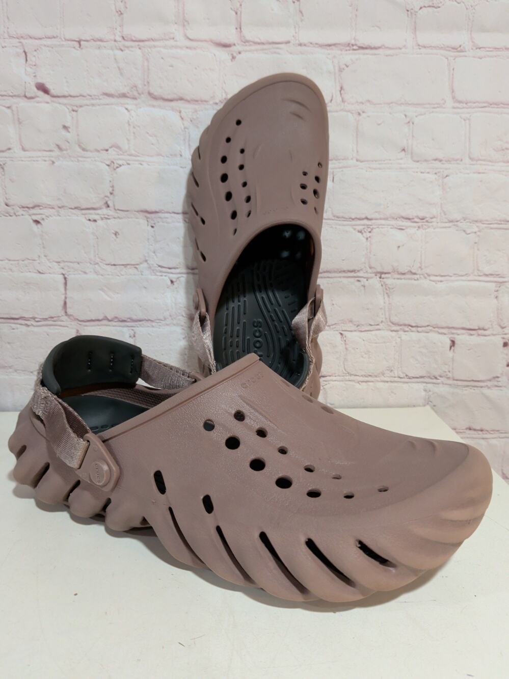 Crocs Echo Clog Truffle Men Size 10 Unisex Slip On Casual Lifestyle Sandal